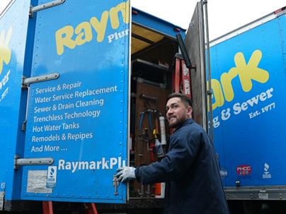 Raymark tech opening his truck